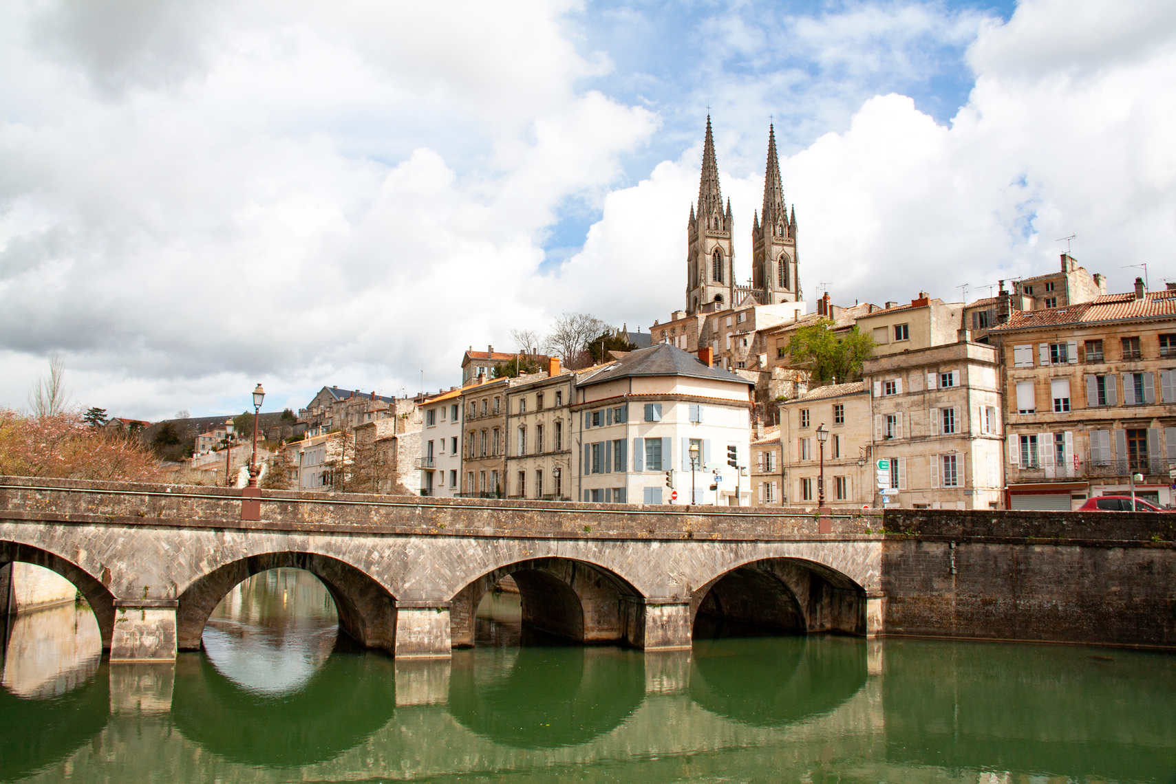 Niort. St. Andrew's Church and the city centre. Two-Sevres. New Aquitaine